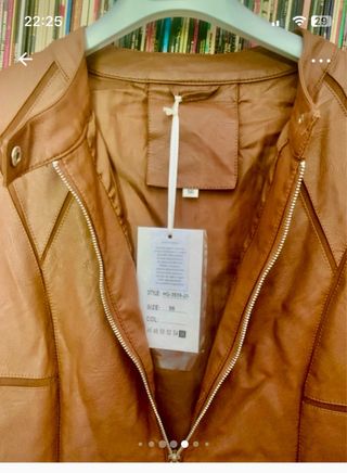 Giacca ecopelle marrone vintage nuova