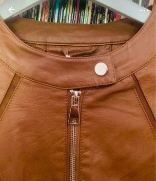 Giacca ecopelle marrone vintage nuova