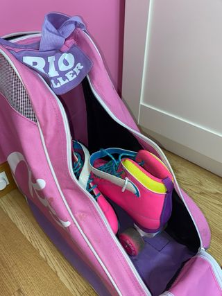 Patines 4 ruedas talla 37 + rodilleras + casco