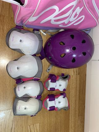 Patines 4 ruedas talla 37 + rodilleras + casco