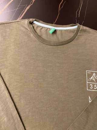 Maglia Benetton manica lunga verde oliva