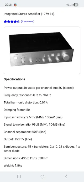 Amplificador Hifi Yamaha A-550
