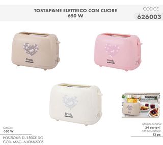 Tostapane Elettrico BREDY con Cuore 650W