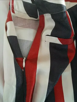 Pantaloni palazzo donna righe rosse blu