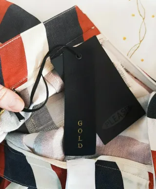 Pantaloni palazzo donna righe rosse blu