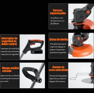 Cortacésped 36V inalámbrico con 2 baterías