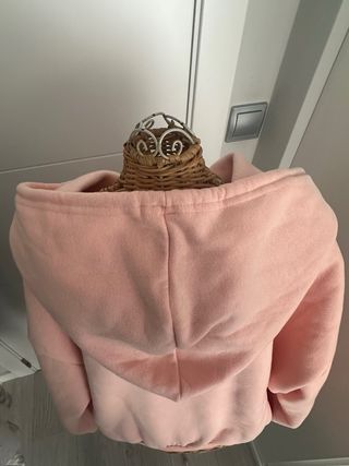 Sudadera rosa con cremallera