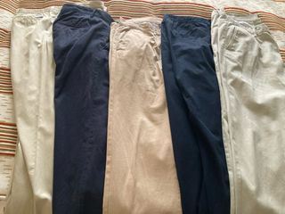 Pantalones Chinos Beige y Azul