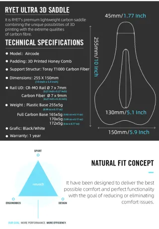 Sillín Ryet 3D Aircode Carbon