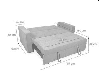 Sofá Cama 2 Plazas Vienna Gris usado