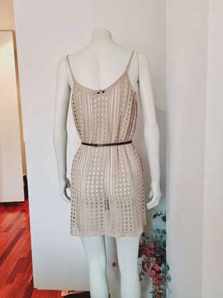 Vestido playa crochet beige T L/XL