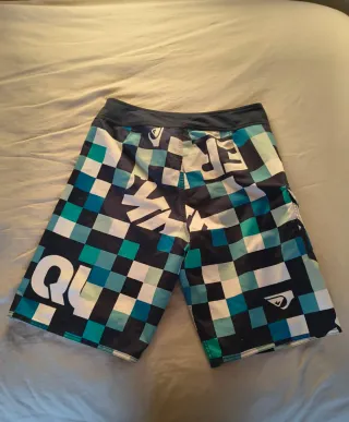 Bañador Quiksilver Cuadros Azul y Turquesa