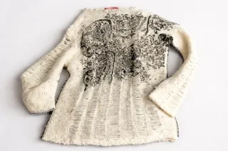 Jersey Frederic crema y negro desgastado