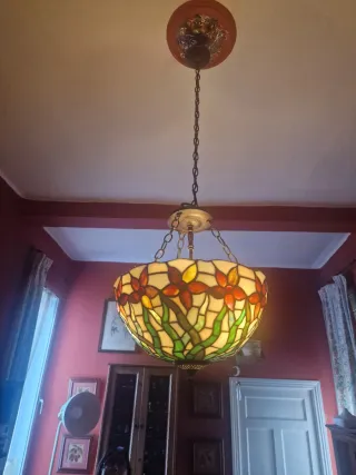 Lámpara Tiffany Techo Cristal Metal