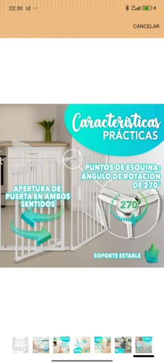 Barrera Seguridad KIDUKU 300cm Niños/Mascotas