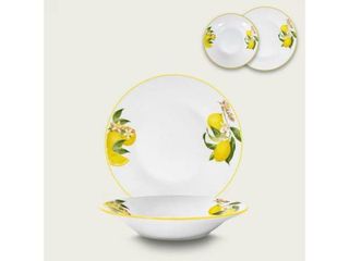 Set 12 piatti porcellana limoni