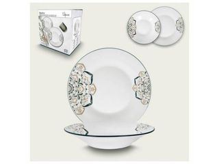 Set 12 piatti porcellana decorati oro