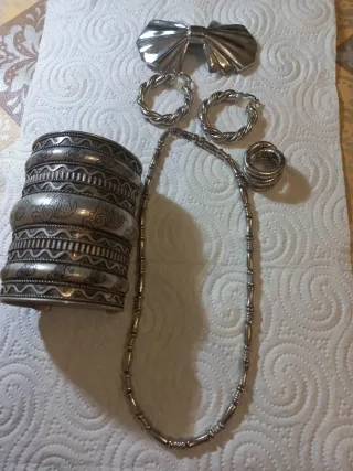 Conjunto Joyería: Pulsera, Anillo, Pendientes, Col