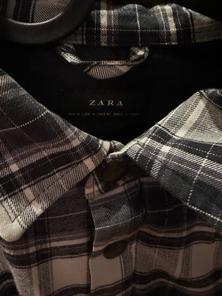 Chaqueta acolchada cuadros Zara