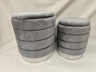 2 Pouf Contenitore Velluto