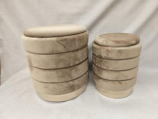 2 Pouf Contenitore Velluto