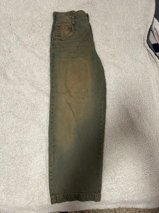 Pantalón Bershka Baggy Verde Bordado Viper