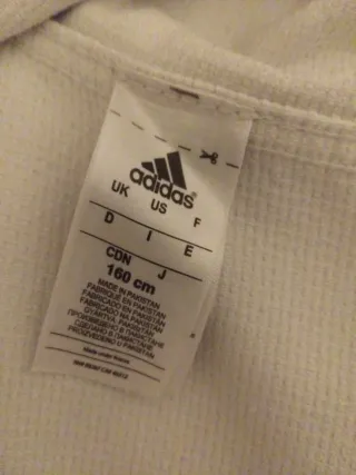 Chaqueta de judo Adidas Blanco 1,60 grano de arroz