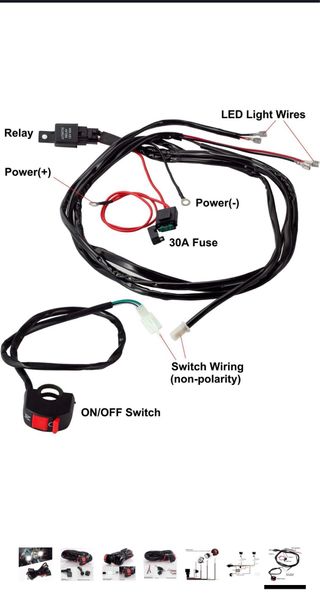 Kit de cableado para moto con relé de 12V y 40A