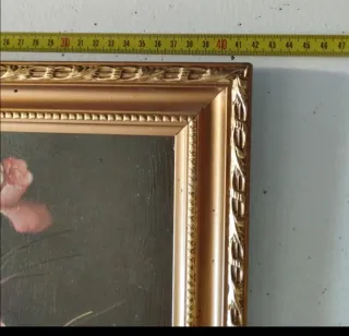 Cuadro pintado a mano flores rosas