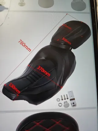 Asiento Harley Davidson Touring Negro/Rojo