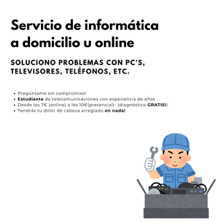 Servicio de informática a domicilio u online