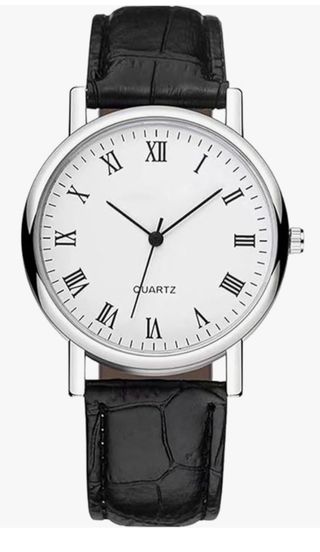 Reloj de pulsera plateado y negro