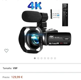 Videocámara 4K V9P con Mando a Distancia