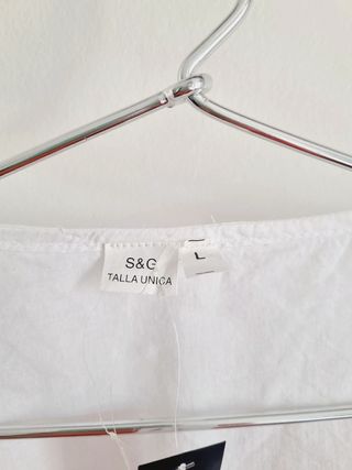 Camisa blanca bordada T L/M