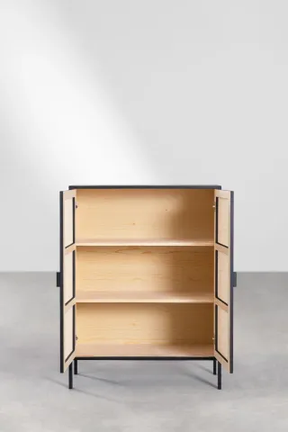 Aparador Ratán y Madera 80x35 cm