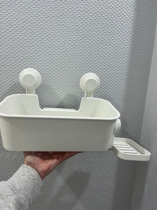 Organizador Ducha Ventosas Plástico Blanco