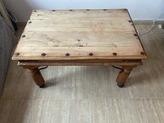 Mesa de centro de madera maciza rústica