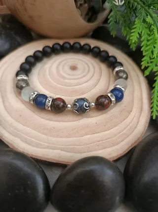 Pulsera elástica piedras naturales