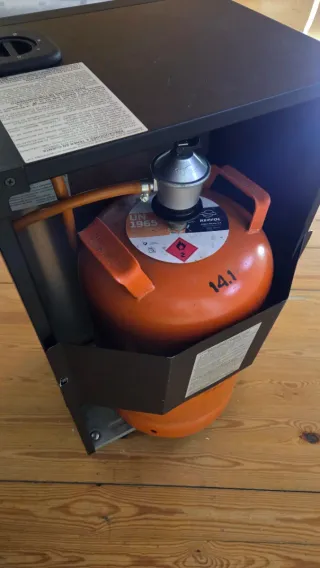 Estufa de gas llama azul