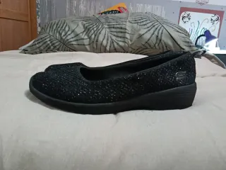 Zapatillas Skechers Mujer Brillantes Negras