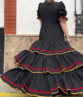 Traje Flamenca Negro Talla 44-48