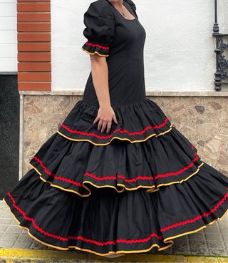 Traje Flamenca Negro Talla 44-48