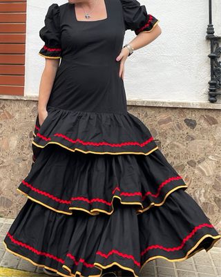Traje Flamenca Negro Talla 44-48