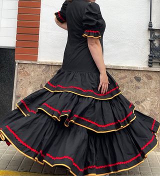 Traje Flamenca Negro Talla 44-48