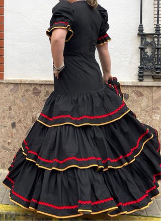 Traje Flamenca Negro Talla 44-48
