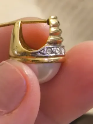 Pendientes vintage perlas y bolas doradas