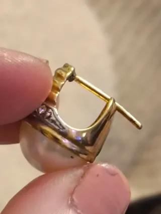 Pendientes vintage perlas y bolas doradas