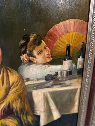 Escena costumbrista de interior,