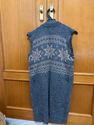 Chaleco largo tejido estampado