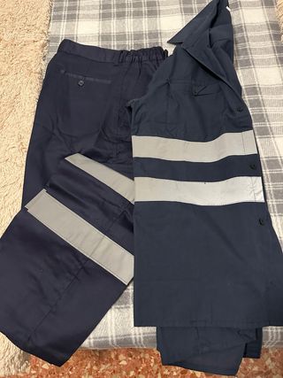 Ropa Trabajo Reflectante Azul,1 pantalón y3 camis